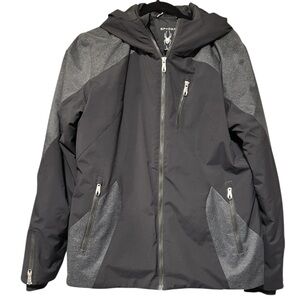 Spyder Avery Women’s Black Hooded Full-Zip Jacket Reflective NWOT Size L